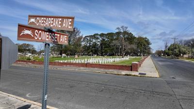 Cemetery at the corner of Somerset and Chesapeake Avenues in Crisfield