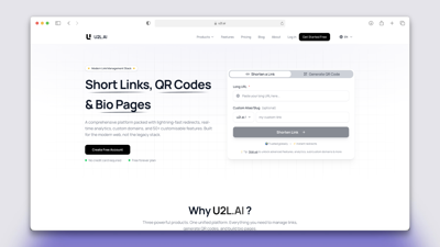 U2L AI Launches All-in-One Link Management Platform Combining Short Links, QR Codes, and Bio Pages