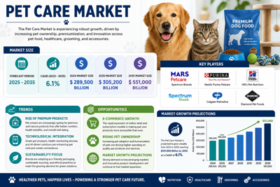 Global Pet Care Industry Anticipated to Expand at 6.1% CAGR Through 2035, Reaching 551000 Market Value
