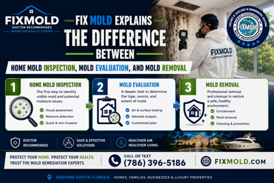 Fix Mold Explains the Difference Between Home Mold Inspection, Mold Evaluation, and Mold Removal