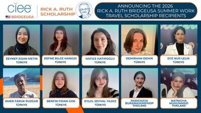 CIEE Announces Inaugural Recipients of the Rick A. Ruth BridgeUSA Summer Work Travel Scholarship