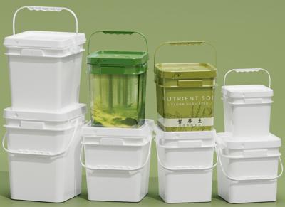 Custom Square Plastic Bucket Manufacturer for IML Decoration and Retail Packaging