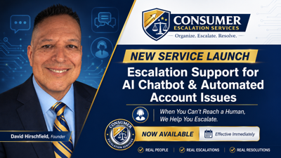 Consumer Escalation Services Launches AI Customer Service Support