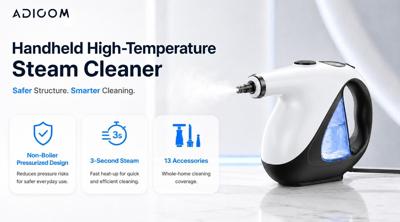 As Steam Cleaner Recalls Put Burn Risks in Focus, Adicom Introduces Instant Heating Handheld Steam Cleaner With Non-Boiler Pressurized Structure