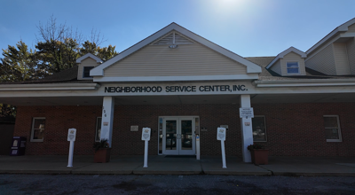 An exterior shot of the non-profit, Neighborhood Service Center in Easton, Maryland.
