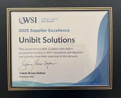 Unibit Solutions Earns 2025 Supplier Excellence Award at Global WSI Convention