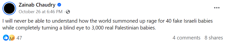 Zainab Chaudry post