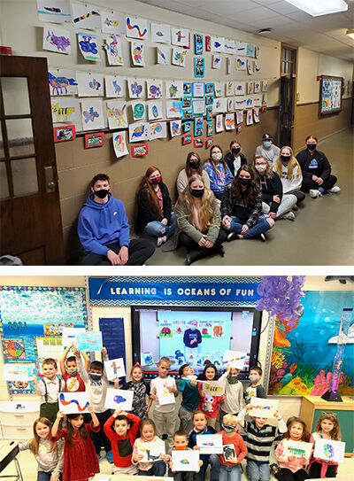 Westminster students give lesson on creating Eric Carle-style artwork b