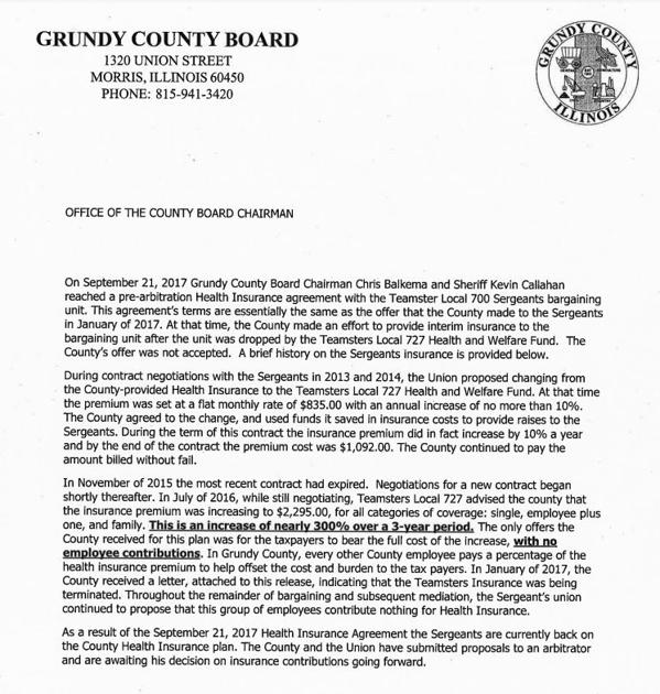 New Details Released Regarding County Board And Teamsters Local