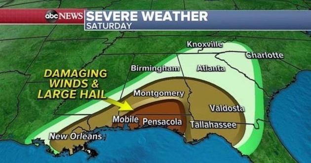 Another round of severe storms expected Saturday in South | National ...