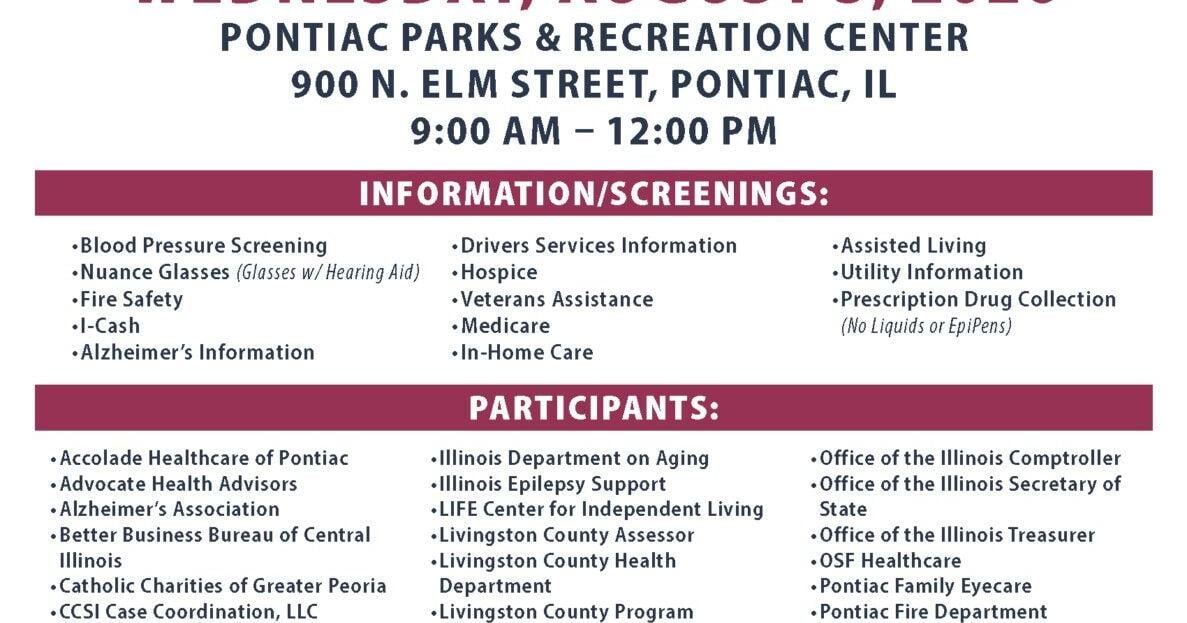 Pontiac Senior Expo Planned for August 5th Jul 24, 2026 52 mins ago