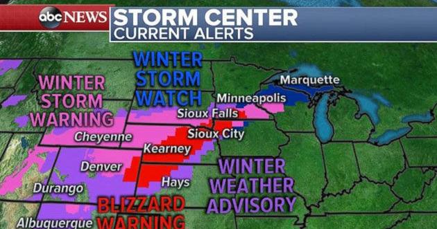 Upper Midwest and central Plains bracing for heavy snow, Northeast ...