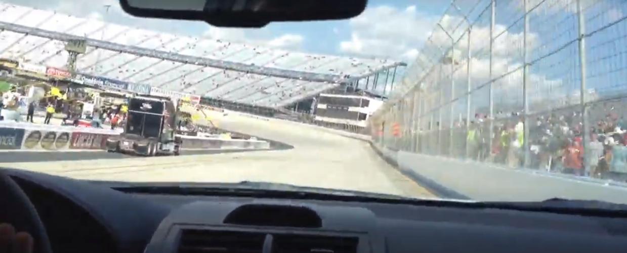 The look out the pace car before a 2012 race at Dover International Speedway