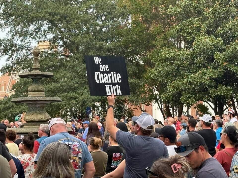 Vigil held for Charlie Kirk in Georgetown