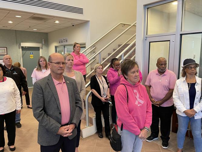 New Castle County flies pink ribbon flag to observe Breast Cancer