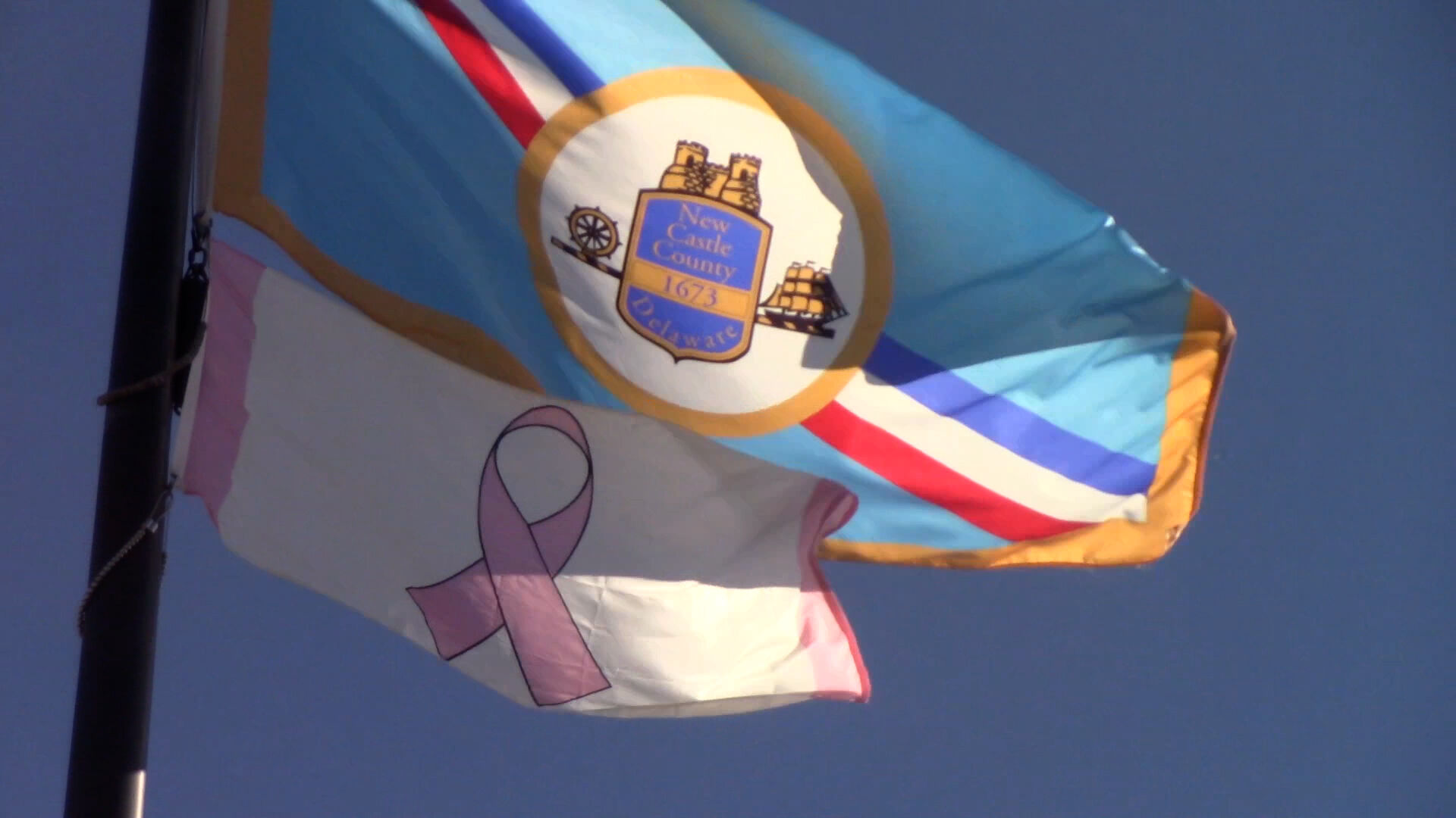 VIDEO | New Castle County waves the banner for Breast Cancer Awareness