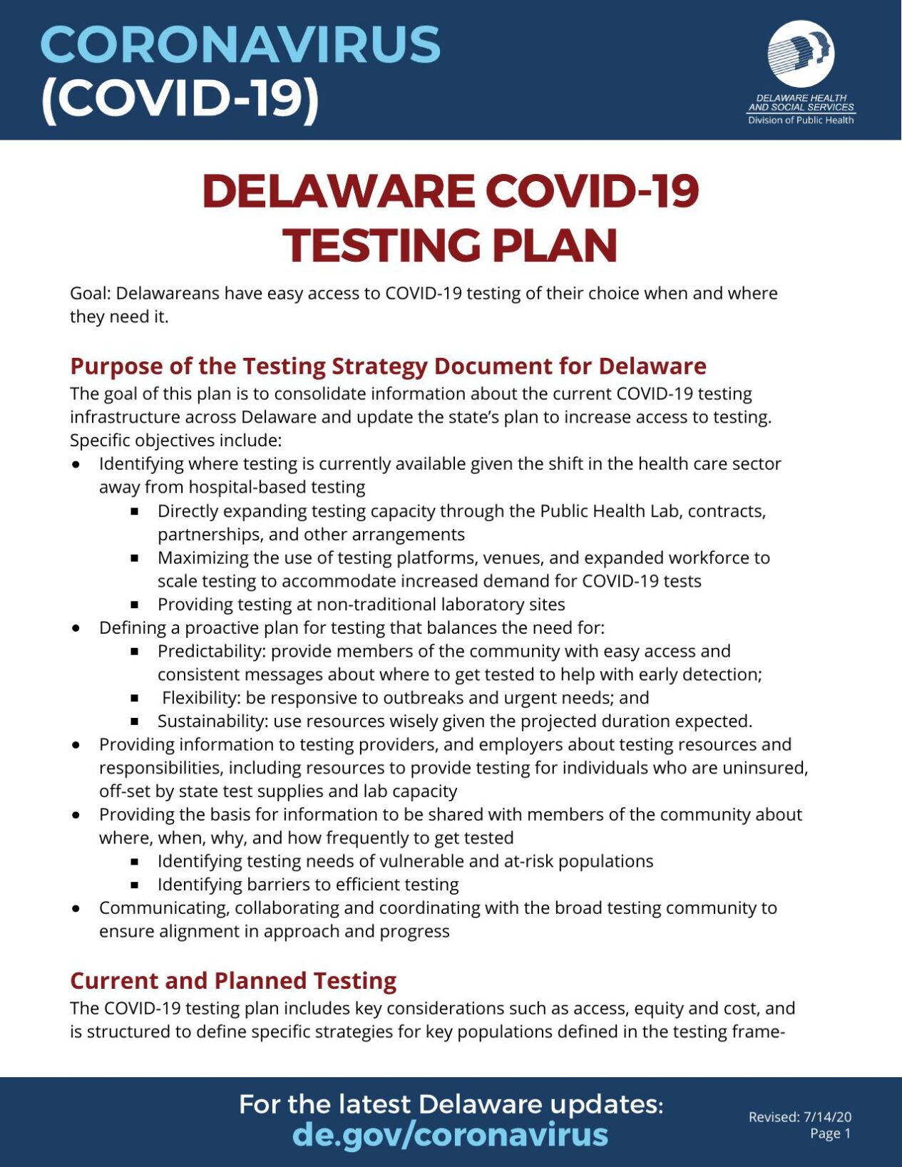 Public health officials announce details of updated Delaware COVID19