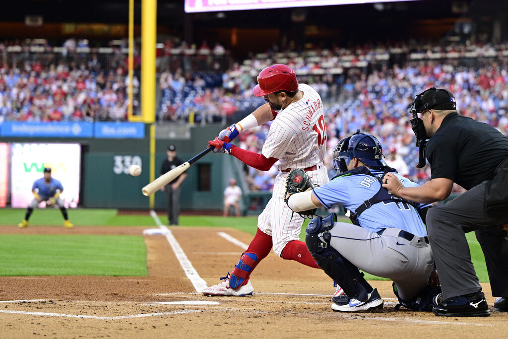 Phillies slugger Kyle Schwarber sets MLB single-season record with 14th leadoff homer