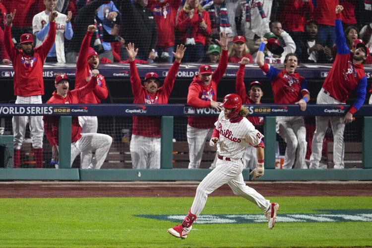 Harper, Phillies tie World Series mark with 5 HR, top Astros – KVEO-TV