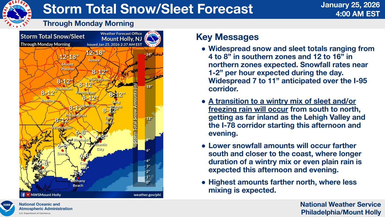 Delaware wakes up to snowy first stage of Sunday's winter storm ...