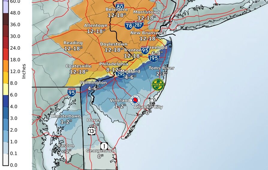 Northern New Castle County Remains On The Edge Of Major Snowfall Forecast The Latest From Wdel News Wdel Com