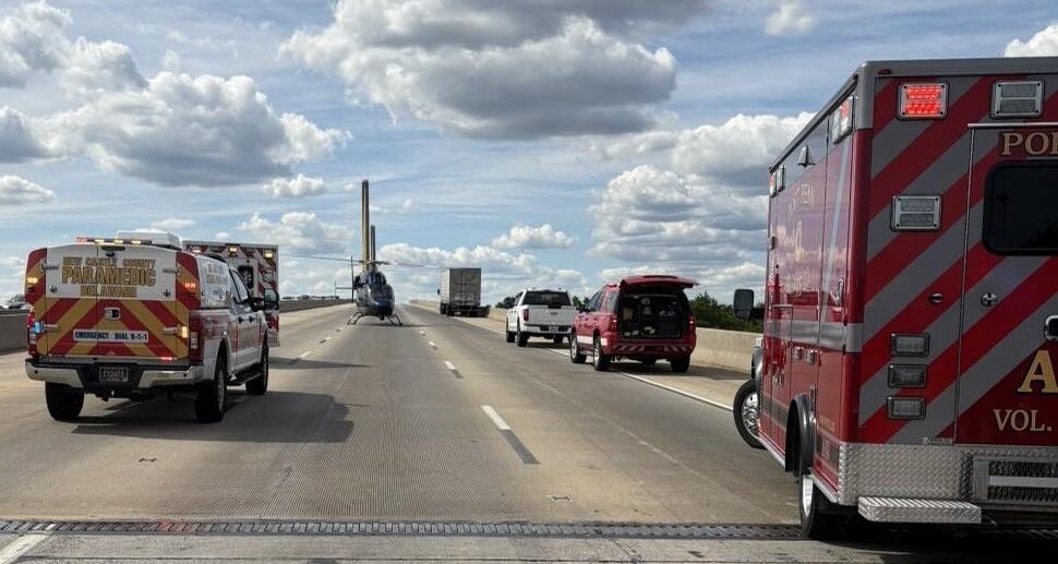 Injured motorcyclist flown off the Roth Bridge