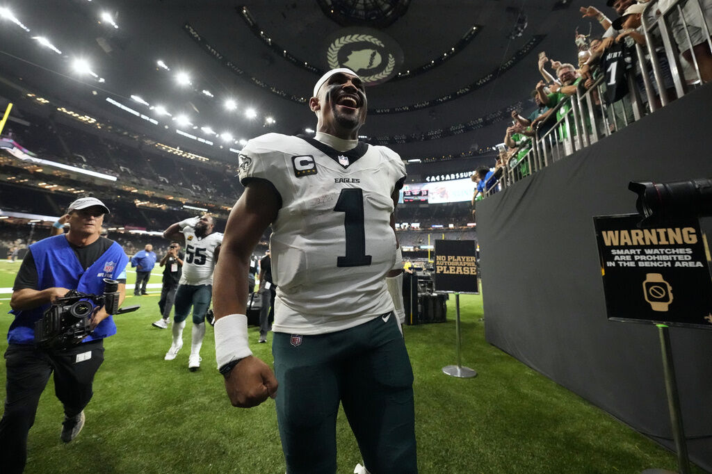 The Eagles are atop the NFC East standings even with turnover-prone QB Hurts