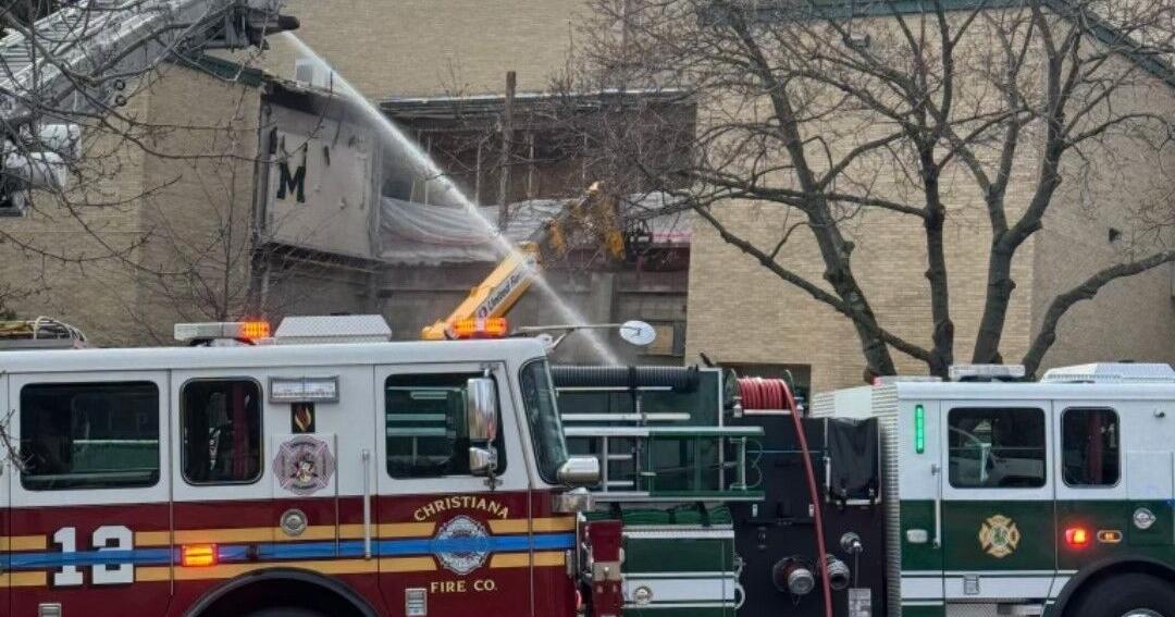 Construction fire at Saint Mark's High School