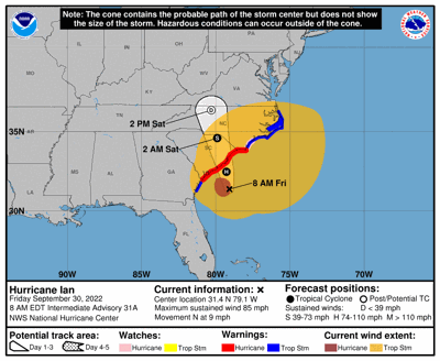 National Hurricane Center - September 30, 2022 - 8 a.m.