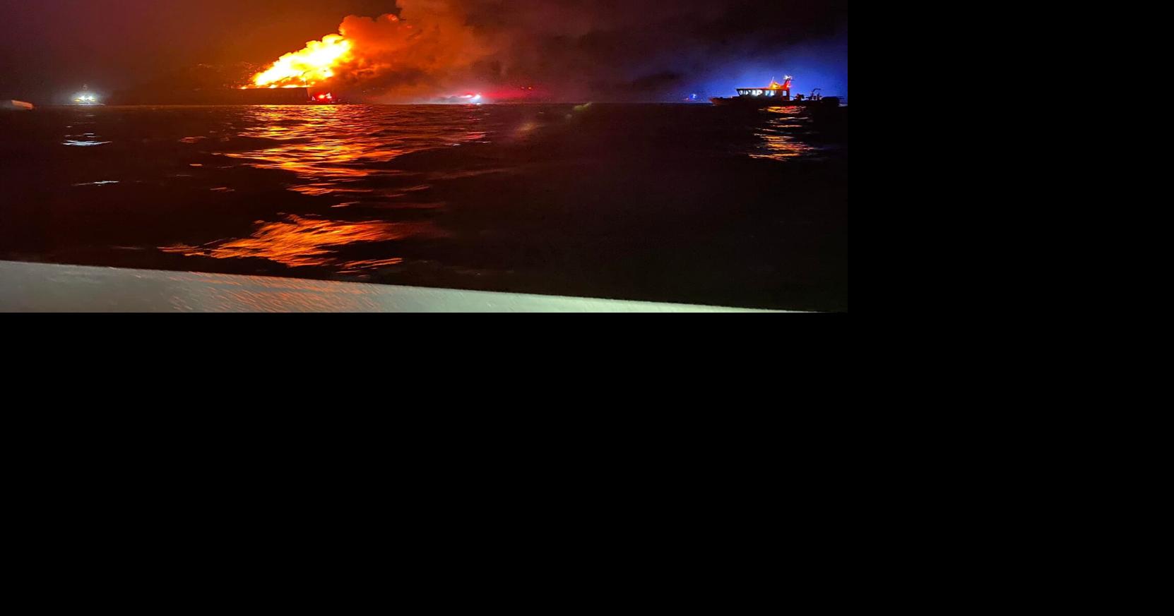 Delaware Bay barge blaze keeps fireboat crews busy