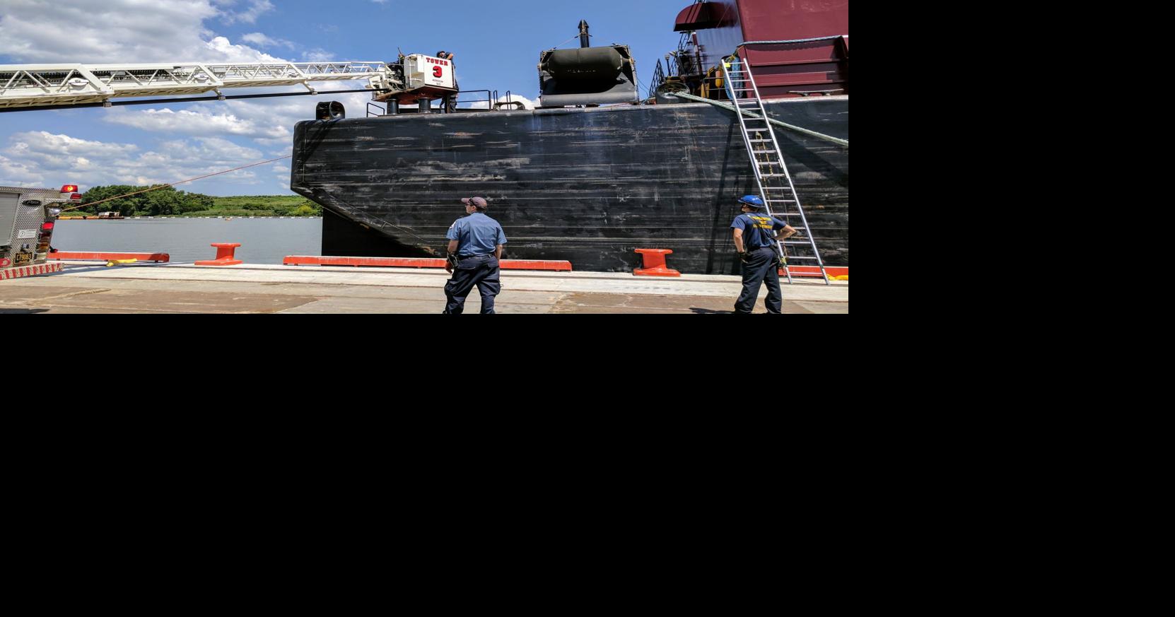 Wilmington Fire Department assists docked barge medical rescue using ...