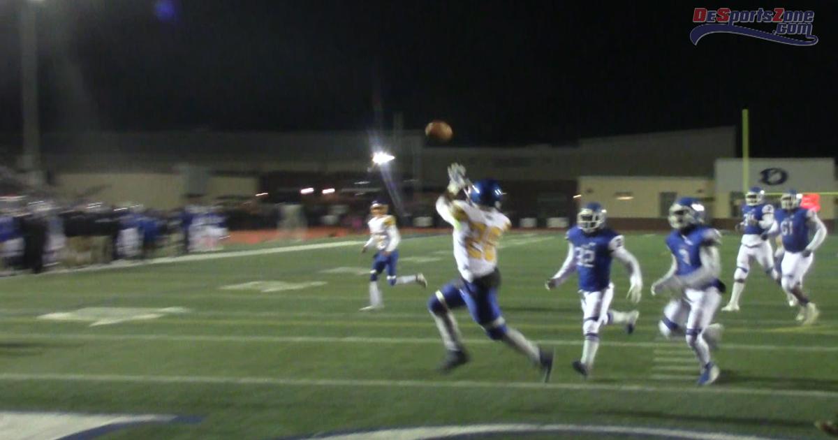 Sussex Central's Zion Reed catches a touchdown pass against Dover ...
