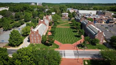 University of Delaware overhead drone shot