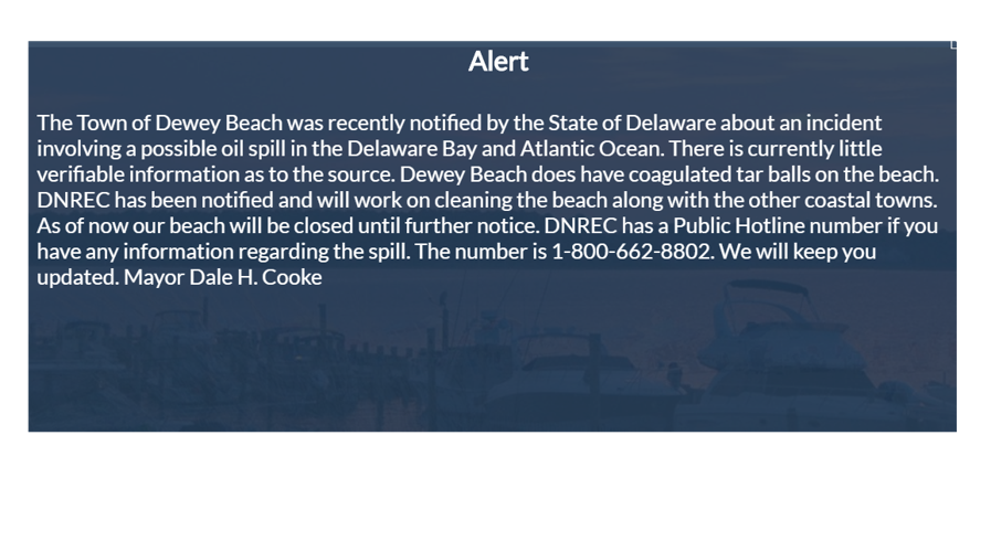 UPDATE | Dewey Beach now closed after oil spill contamination found on ...