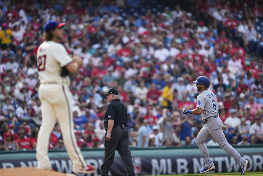 Martinez, Miller lead Dodgers past Phillies 9-0 as Thomson ejected