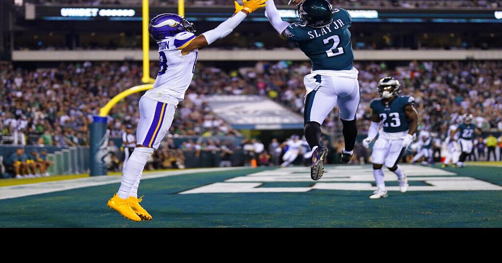 Slay's INTs, Hurts' arm and legs send Eagles to Monday Night victory over  Vikings, The Latest from WDEL Sports