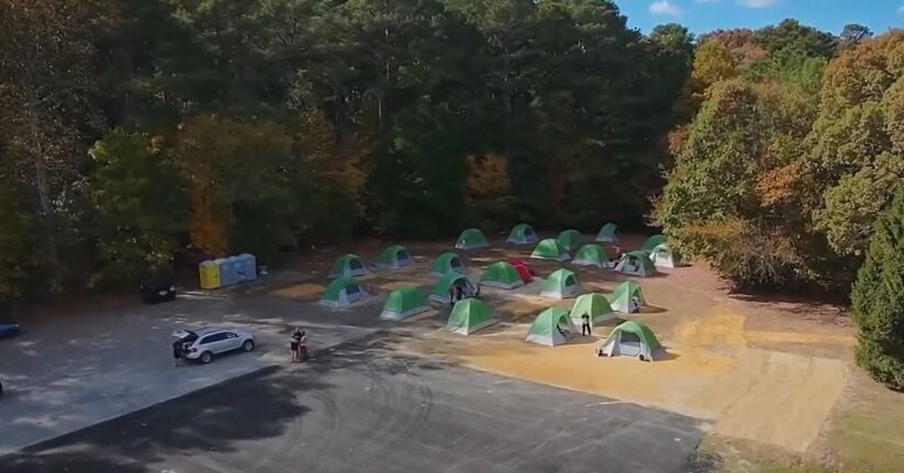 Homeless tent neighborhood opens at former State Police site near Lewes
