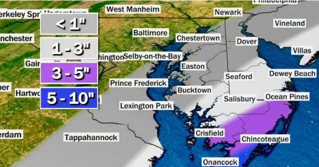 Snow still a possibility, coastal flooding and high winds expected, as nor'easter grazes Delaware this weekend