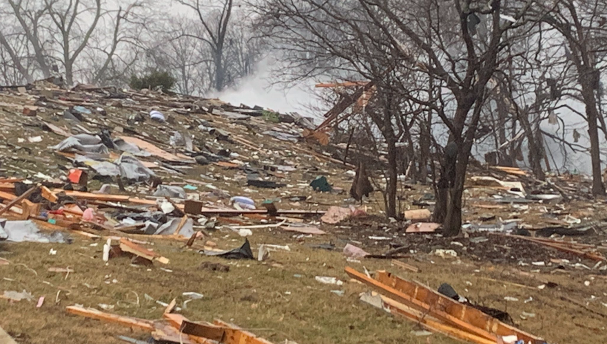 Rubble from house exlosion