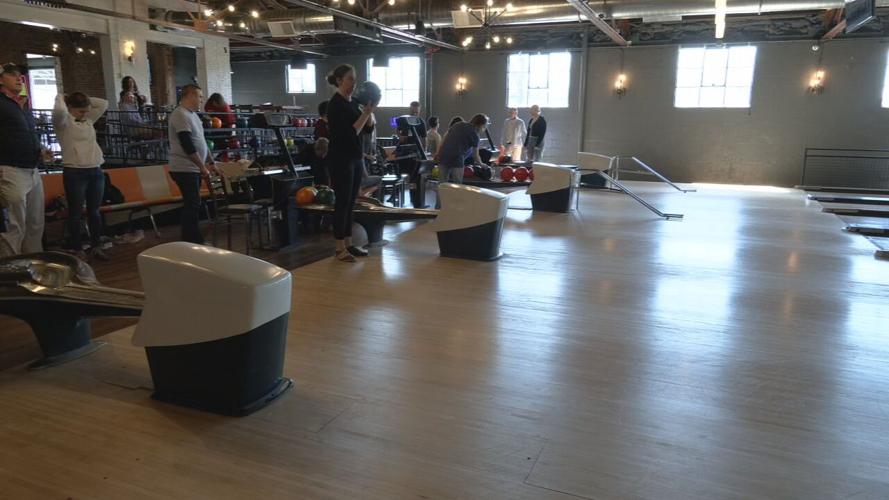 People bowling at Vernon Lanes 4-3-22