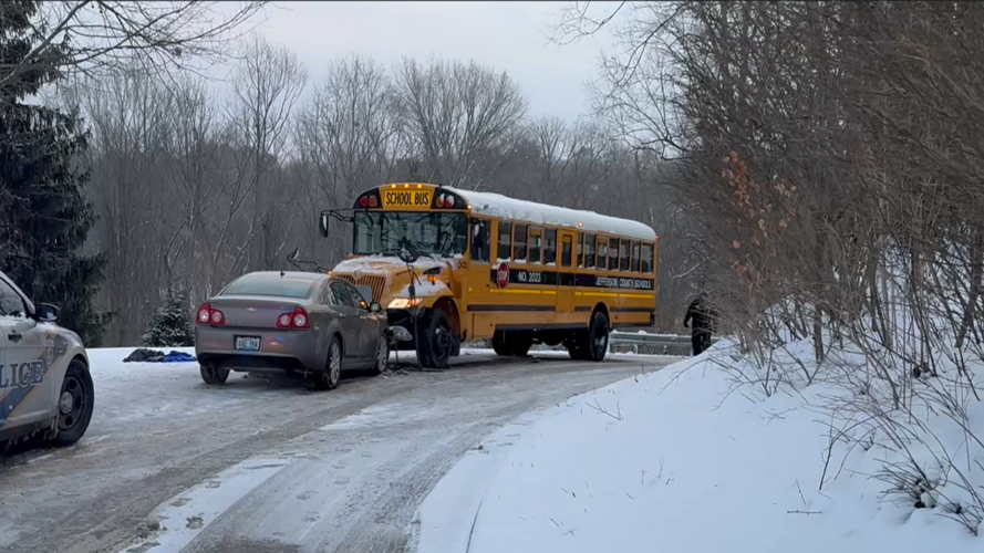 Car collides with JCPS bus on Easum Road