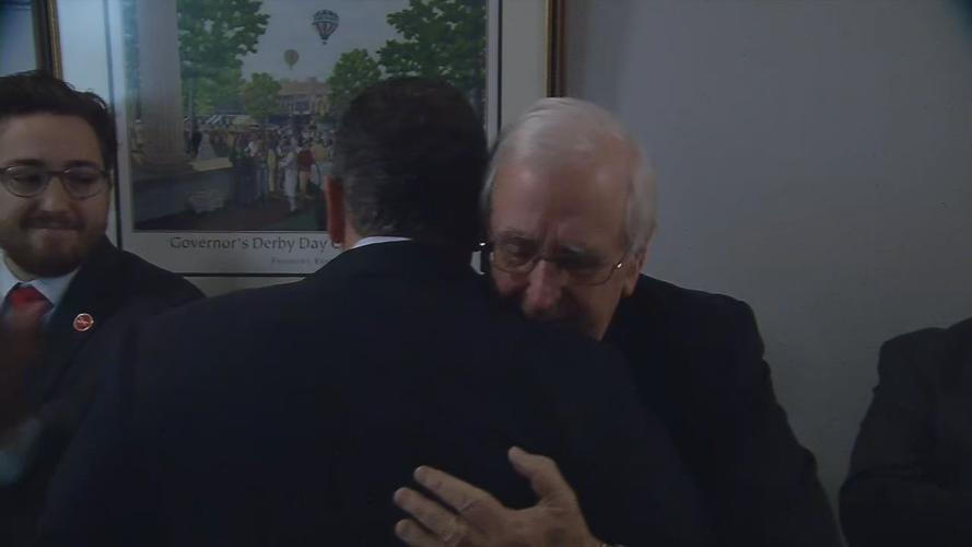 Kentucky Gov. Matt Bevin honored by staff on last day in office (Dec. 9, 2019)