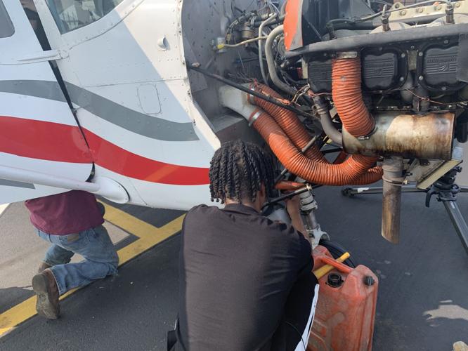 Shawnee students dismantle airplane to be used for training aviation students