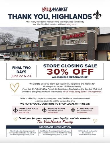 ValuMarket closing sale