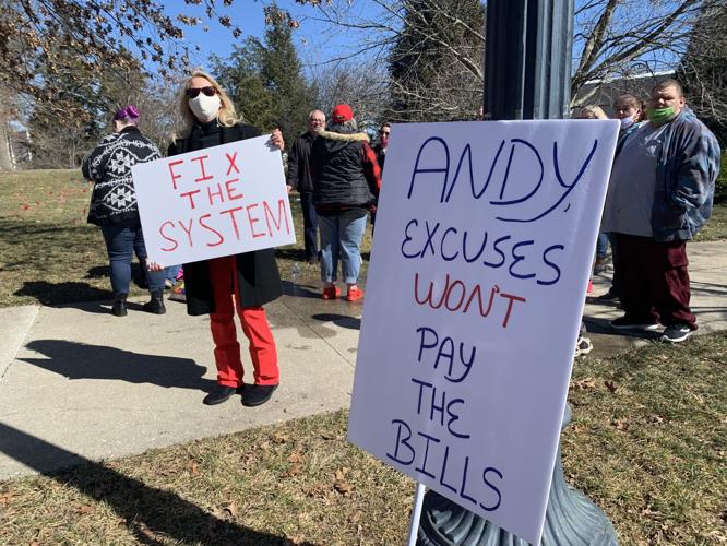 unemployment protest frankfort 2-23-21