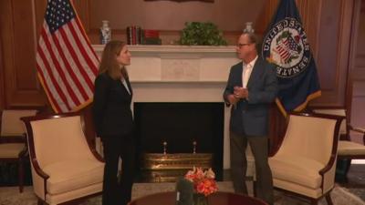 Amy Coney Barrett and Sen. Mike Braun