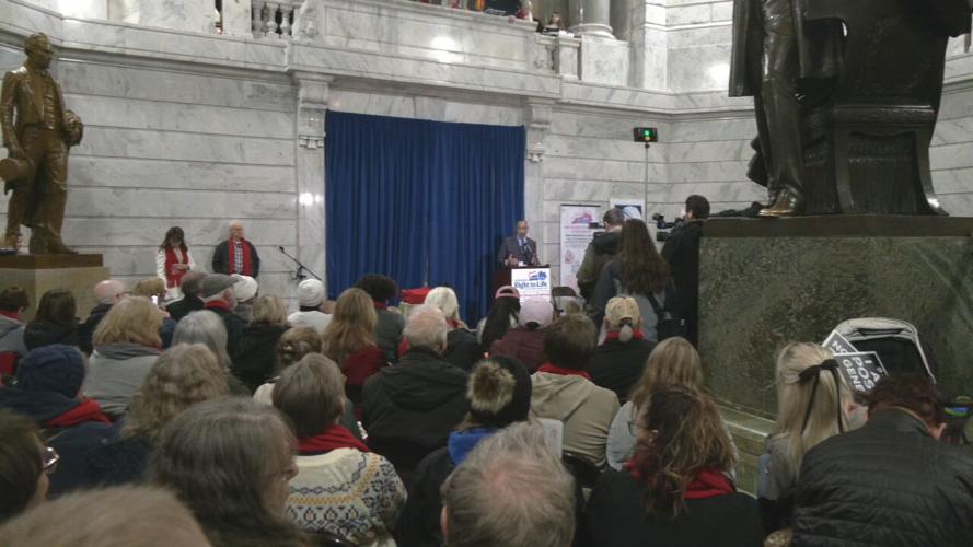 People met for the Right to Life rally at the Capitol in Frankfort