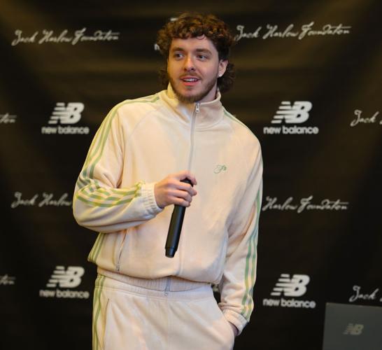 Jack Harlow smiles to the crowd.JPG