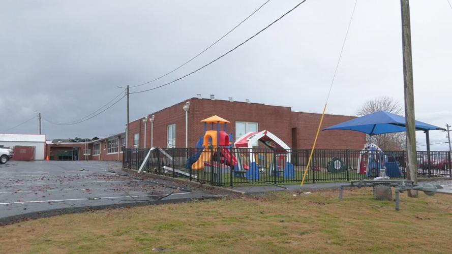 Storm damage at Ben Johnson Elementary School
