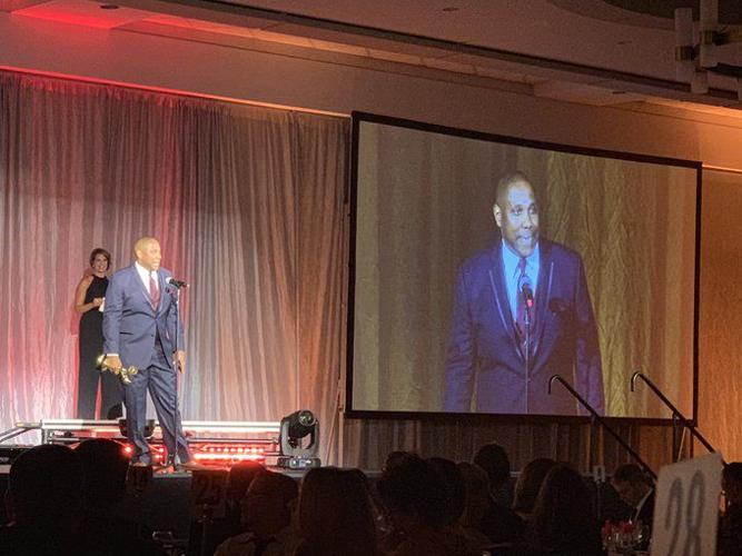 Gilbert Corsey accepts Emmy